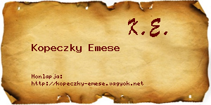 Kopeczky Emese névjegykártya