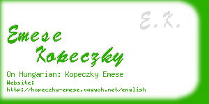 emese kopeczky business card